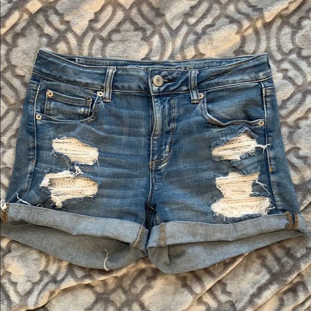 American Eagle midi jean shorts